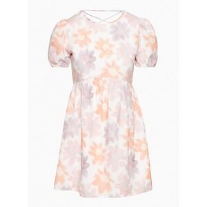 Sunday Best Aritzia I Floral Linen Cotton Puff Sleeve Lace Up Mini Dress XXS